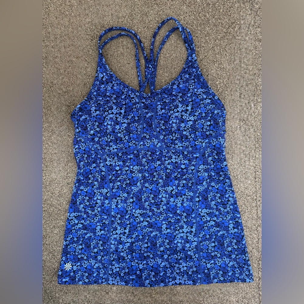 Athleta Blue Floral Tank Top